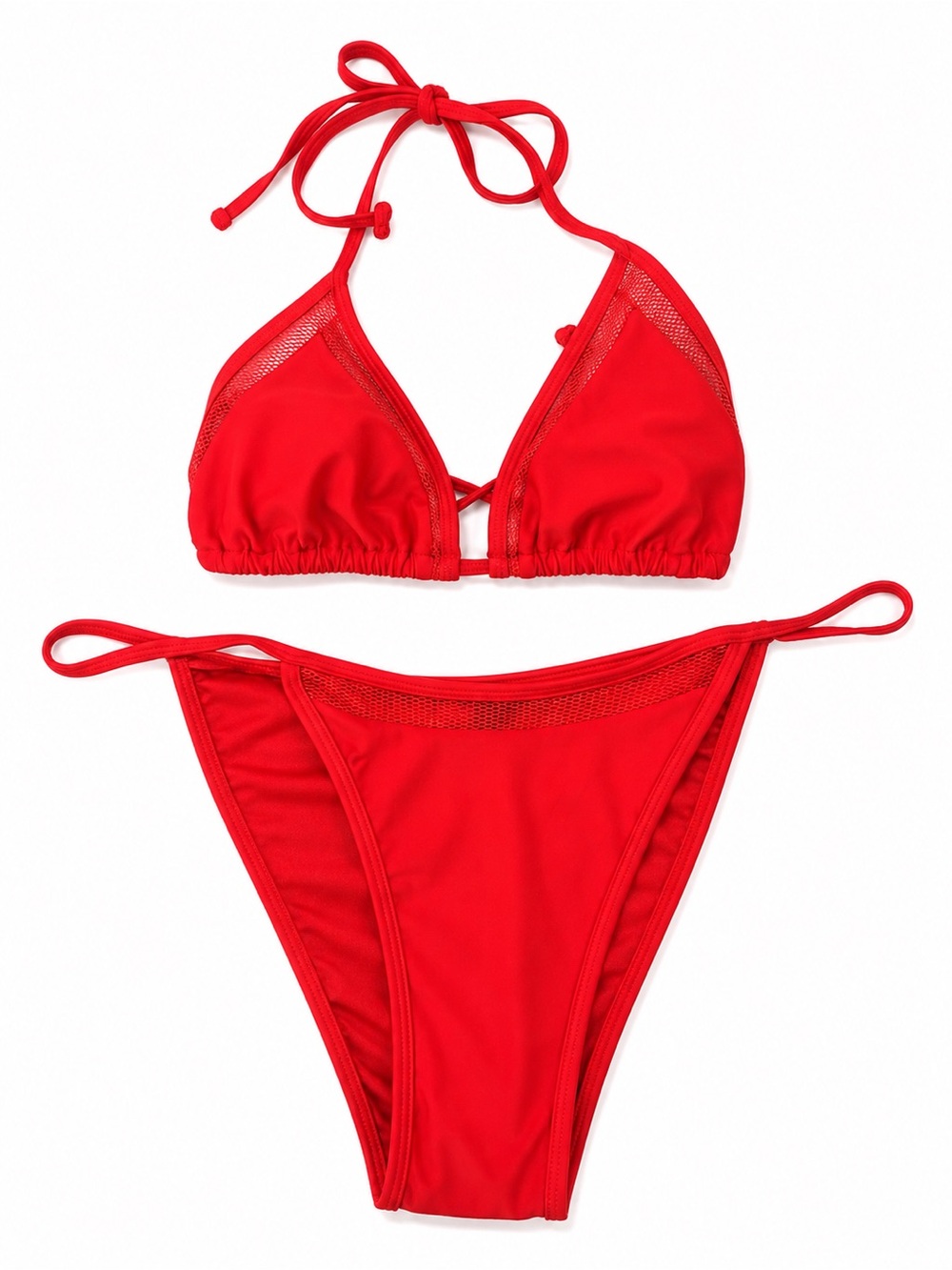 Kendall + Kylie Red Mesh Trim Bikini Set – NWT – Size XL